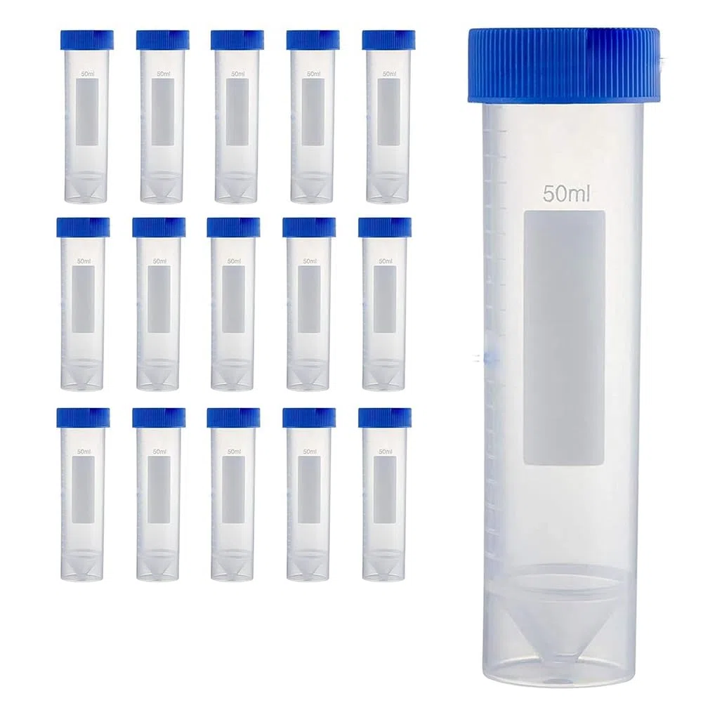 Provette per Centrifuga Autoportanti da 50 Ml, [Confezione da 50] Provette in Plastica con Tappi A Vite, Provette Sterili da 50 Ml con Coperchi Durevoli