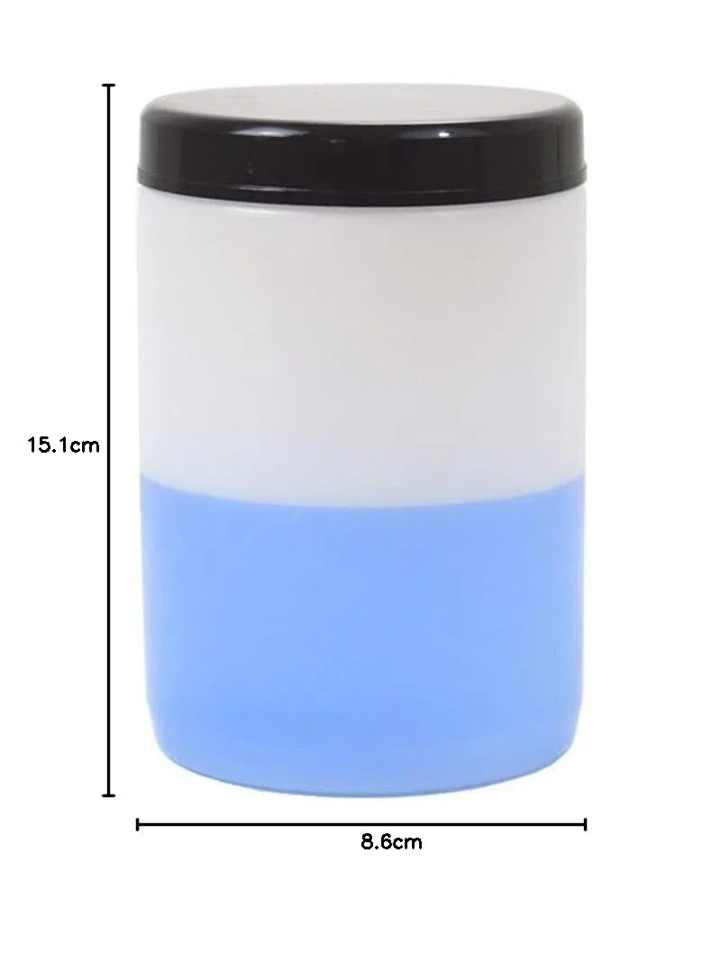 KENZIUM - Confezione da 5 barattoli | 1 L | Colletto Large | con coperchio e otturatore | HDPE | Traslucidi