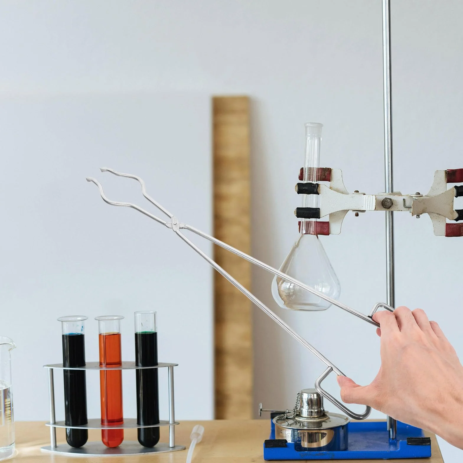 Pinza per Crogioli in Acciaio Inossidabile 50 Cm Becco, Morsetto per Crogioli da Laboratorio Resistente Alte Temperature, Strumento di Fusione Metalli per Uso Professionale