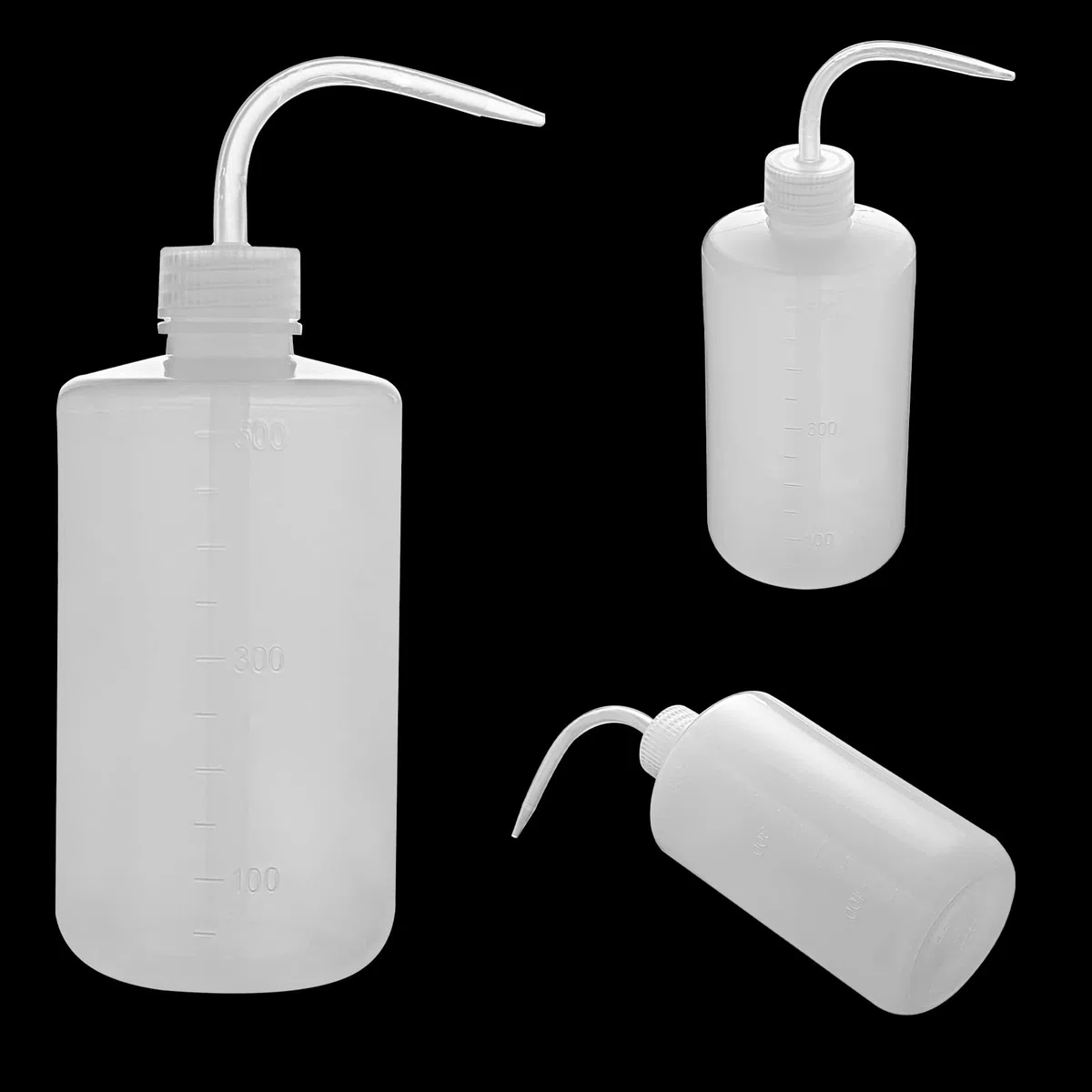 Bottiglia di plastica spremibile, 500 ml, 16 oz, bottiglia di sicurezza per innaffiare le ciglia, con etichette in scala per la pulizia medica delle piante grasse (confezione da 3)