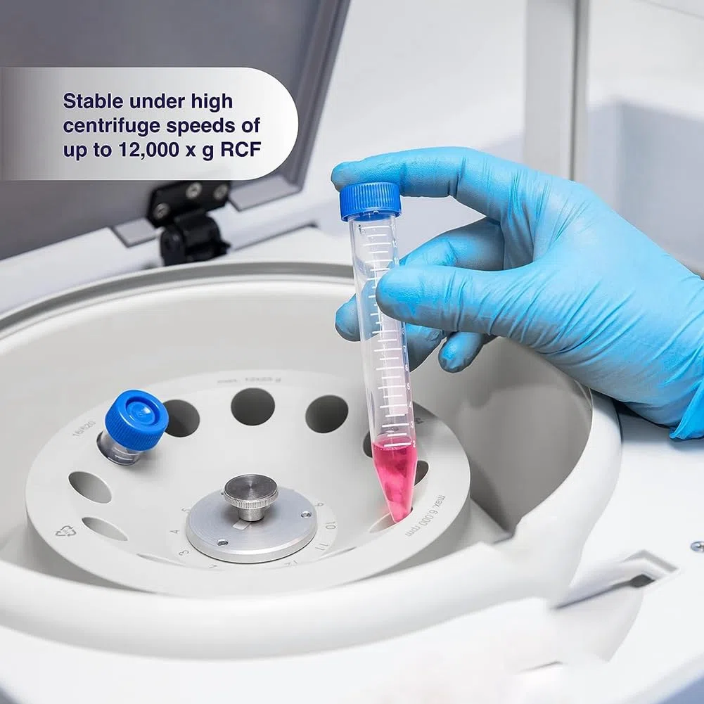 Provette per Centrifuga Autoportanti da 50 Ml, [Confezione da 50] Provette in Plastica con Tappi A Vite, Provette Sterili da 50 Ml con Coperchi Durevoli